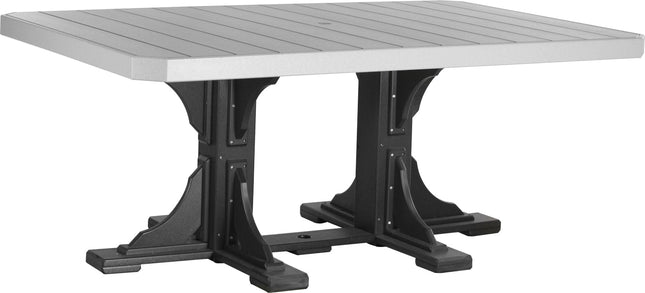 LuxCraft Poly 4x6 Rectangular Table Dining Height (Dove Gray & Black)