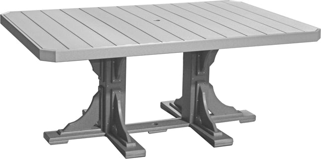 LuxCraft Poly 4x6 Rectangular Table Dining Height (Dove Gray & Slate)