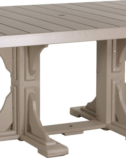 LuxCraft Poly 4x6 Rectangular Table Dining Height (Weatherwood)