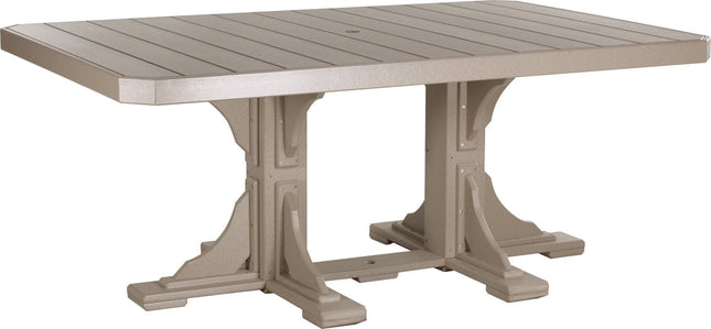 LuxCraft Poly 4x6 Rectangular Table Dining Height (Weatherwood)