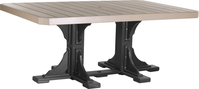 LuxCraft Poly 4x6 Rectangular Table Dining Height (Weatherwood & Black)