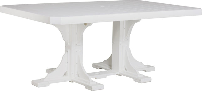 LuxCraft Poly 4x6 Rectangular Table Dining Height (White)