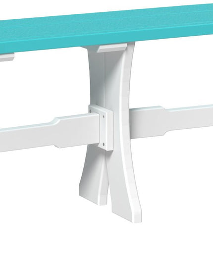 LuxCraft Poly 52" Table  Bench (Aruba Blue & White)
