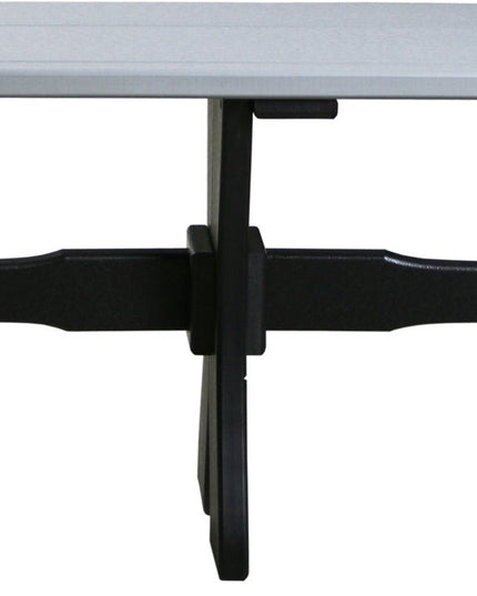 LuxCraft Poly 52" Table  Bench (Dove Gray & Black)