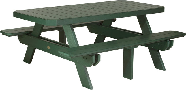 LuxCraft Poly 6' Rectangular Picnic Table (Green)