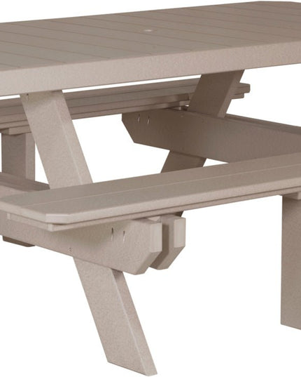LuxCraft Poly 6' Rectangular Picnic Table (Weatherwood)
