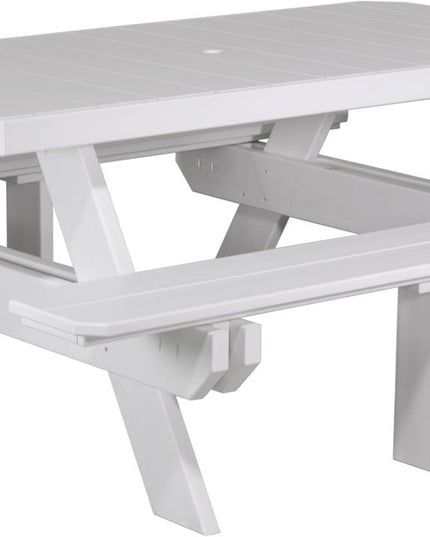 LuxCraft Poly 6' Rectangular Picnic Table (White)