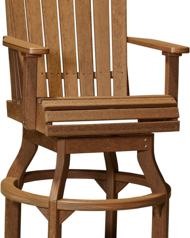 LuxCraft Poly Adirondack Swivel Chair (Bar Height) Antique Mahogany