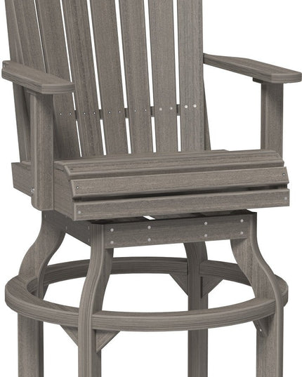 LuxCraft Poly Adirondack Swivel Chair (Bar Height) Coastal Gray