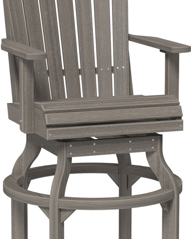 LuxCraft Poly Adirondack Swivel Chair (Bar Height) Coastal Gray