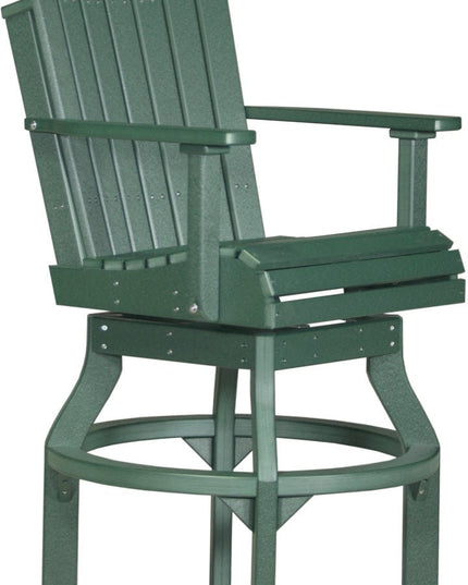 LuxCraft Poly Adirondack Swivel Chair (Bar Height) Green