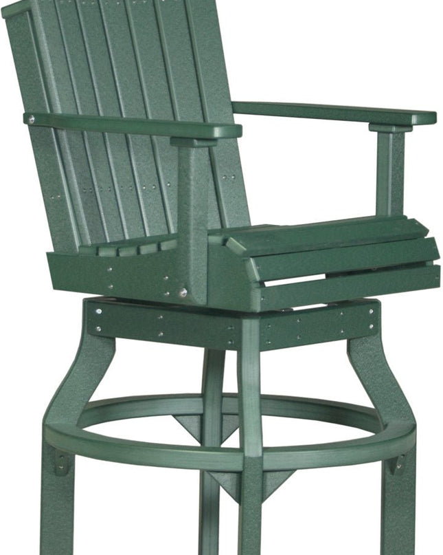 LuxCraft Poly Adirondack Swivel Chair (Bar Height) Green