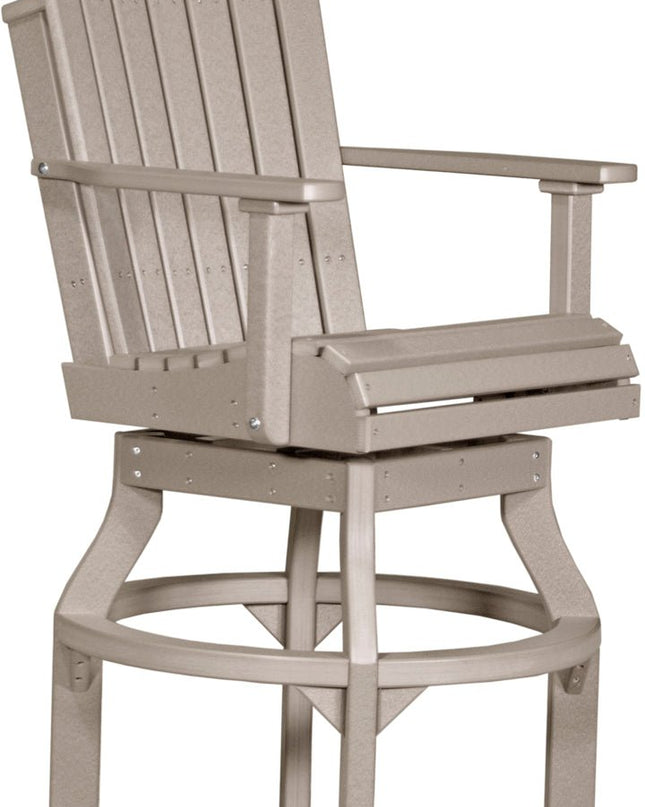 LuxCraft Poly Adirondack Swivel Chair (Bar Height) Weatherwood