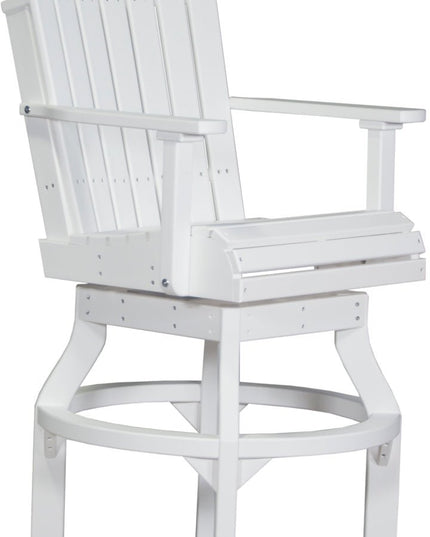 LuxCraft Poly Adirondack Swivel Chair (Bar Height) White