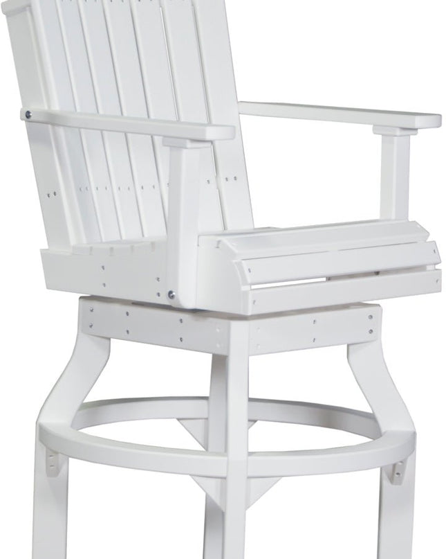 LuxCraft Poly Adirondack Swivel Chair (Bar Height) White