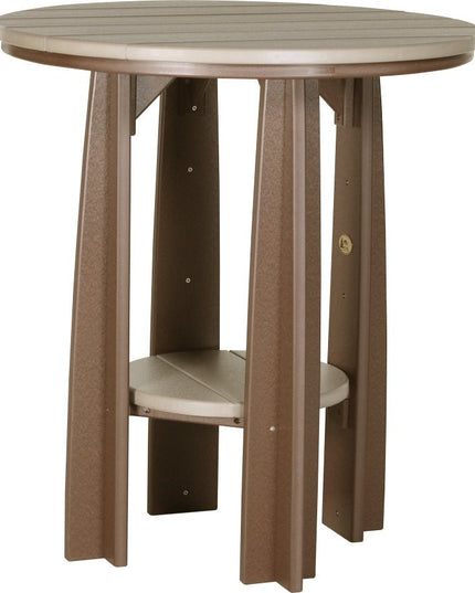 LuxCraft Poly Balcony Table (Weatherwood & Chestnut Brown)