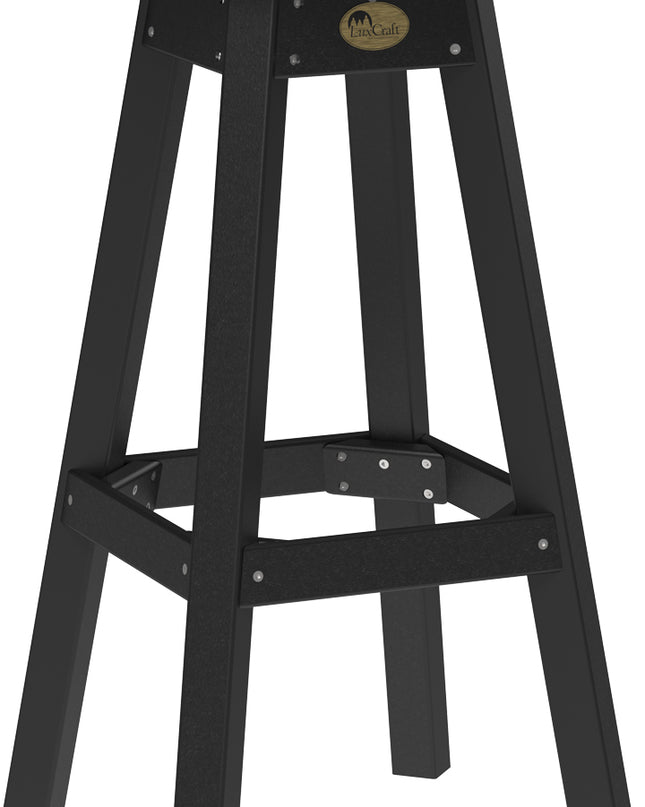 LuxCraft Poly Bar Stool (Brazilian Walnut & Black)