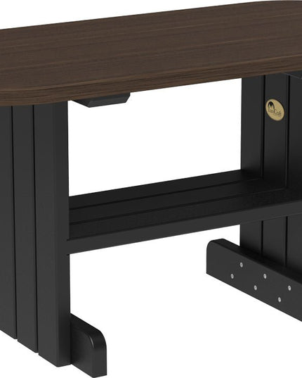LuxCraft Poly Coffee Table (Brazilian Walnut & Black)