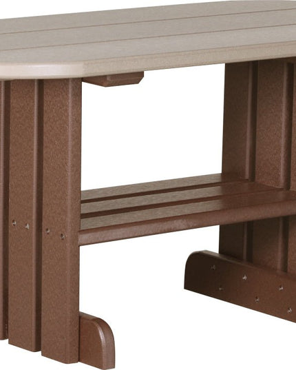 LuxCraft Poly Coffee Table (Weatherwood & Chestnut Brown)