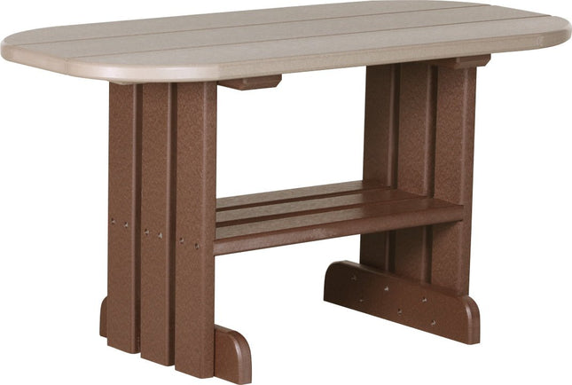 LuxCraft Poly Coffee Table (Weatherwood & Chestnut Brown)