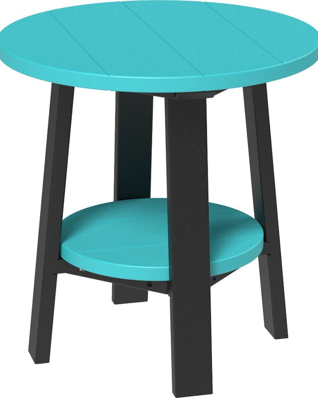 LuxCraft Deluxe End Table featured in aruba blue and black
