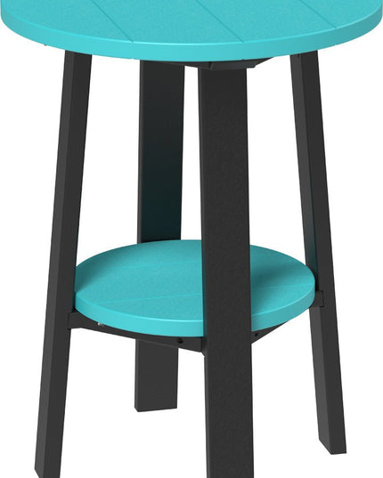 LuxCraft Poly Deluxe End Table (Aruba Blue & Black) 28 Inch