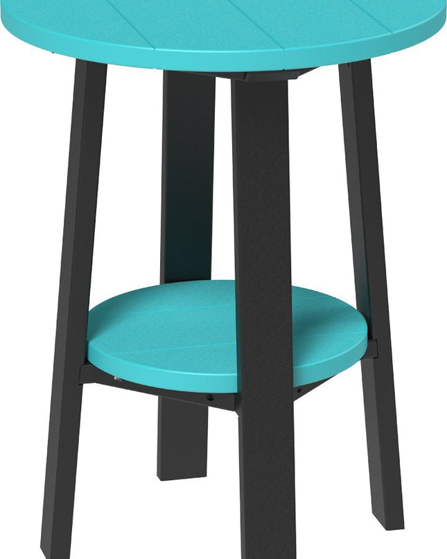 LuxCraft Poly Deluxe End Table (Aruba Blue & Black) 28 Inch