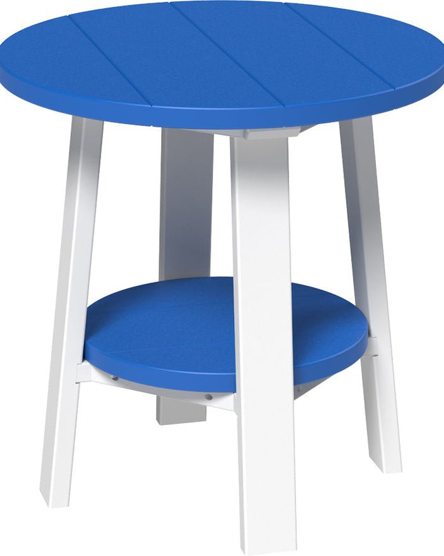 LuxCraft Deluxe End Table featured in blue and white