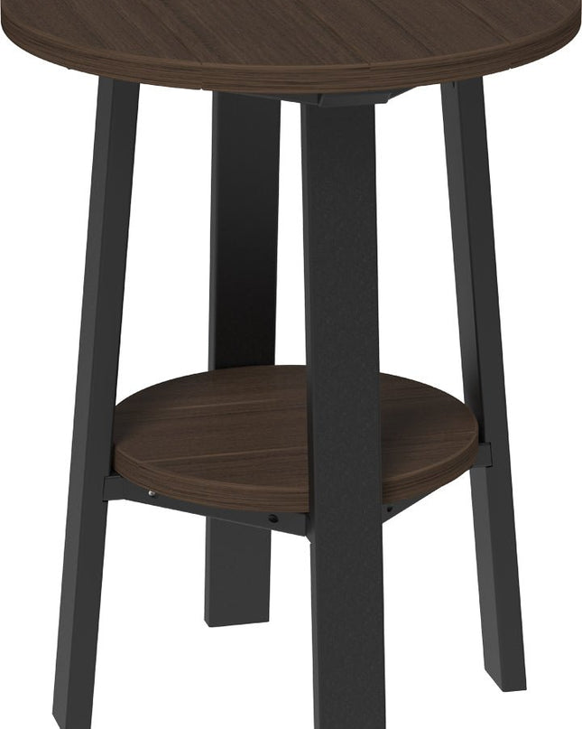 LuxCraft Poly Deluxe End Table (Brazilian Walnut & Black) 28 Inch