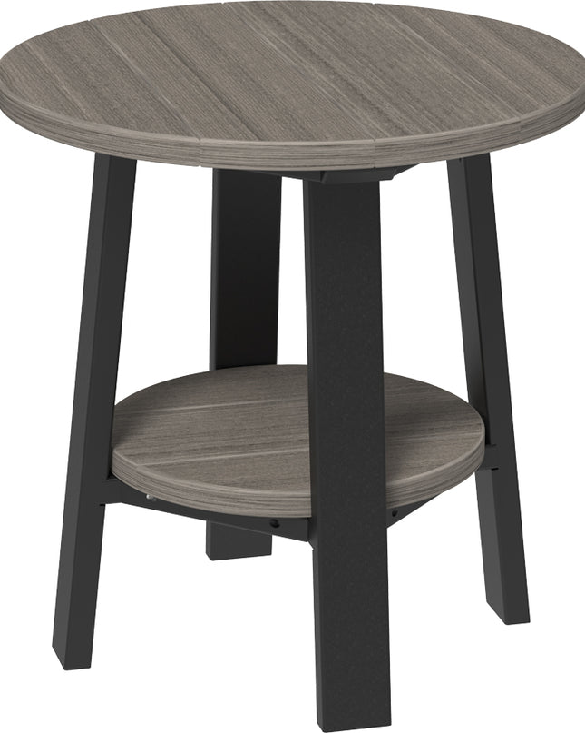 LuxCraft Deluxe End Table featured in coastal gray and black