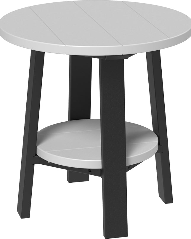 LuxCraft Deluxe End Table featured in dove gray and black