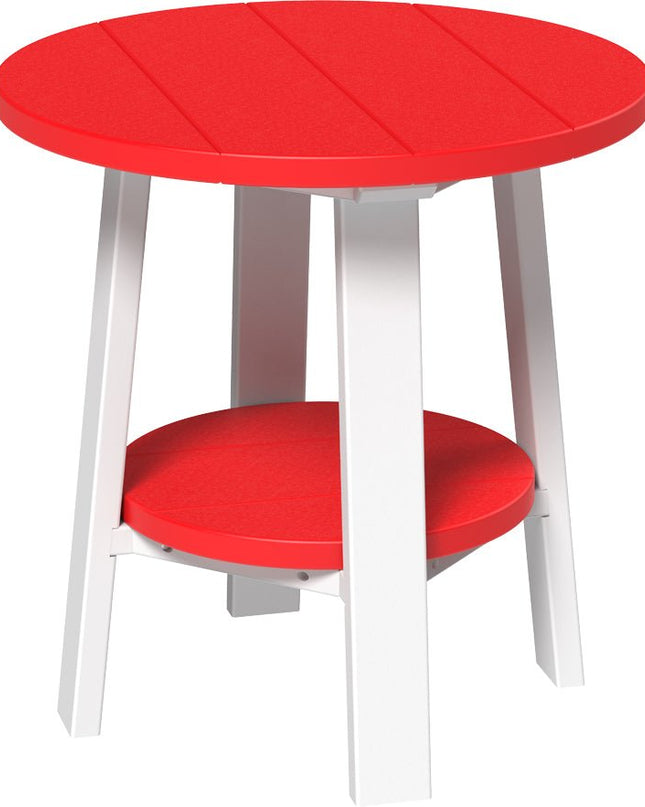 LuxCraft Deluxe End Table featured in red and white