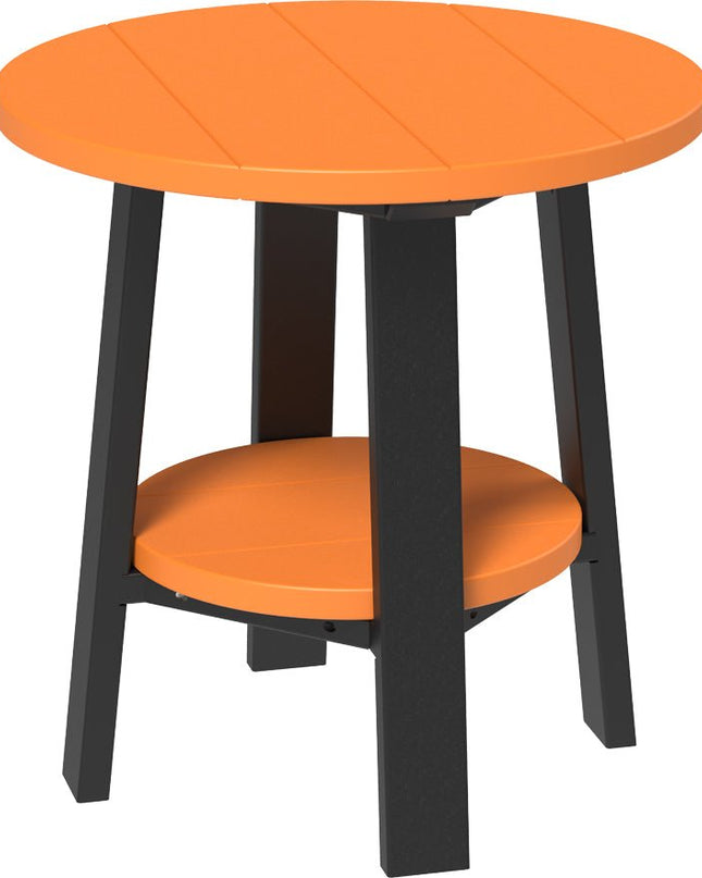 LuxCraft Deluxe End Table featured in tangerine and black