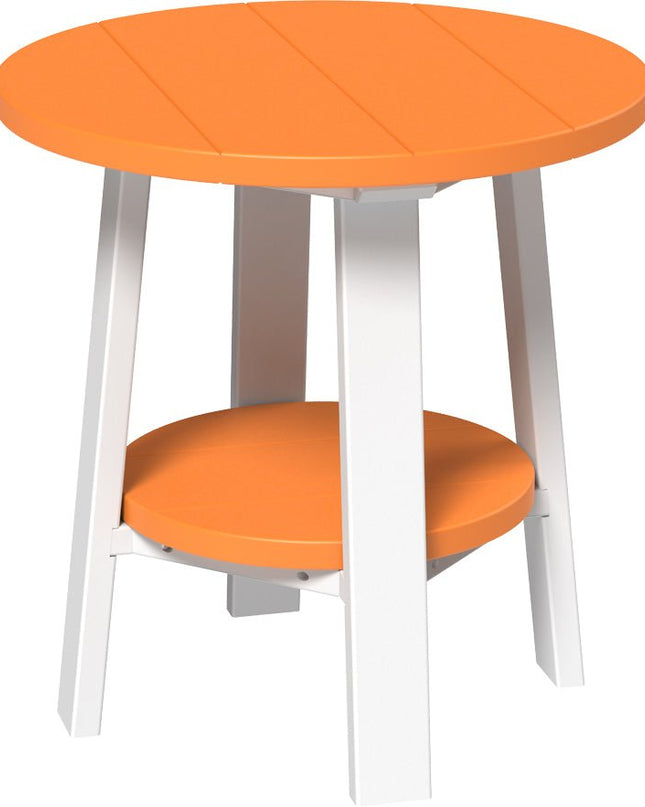 LuxCraft Deluxe End Table featured in tangerine and white