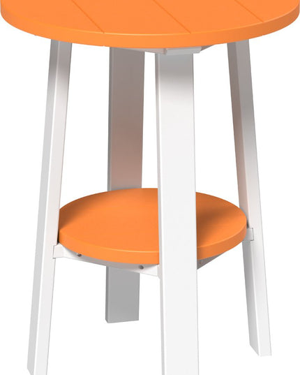 LuxCraft Poly Deluxe End Table (Tangerine & White) 28 Inch