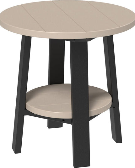 LuxCraft Deluxe End Table featured in weatherwood and black