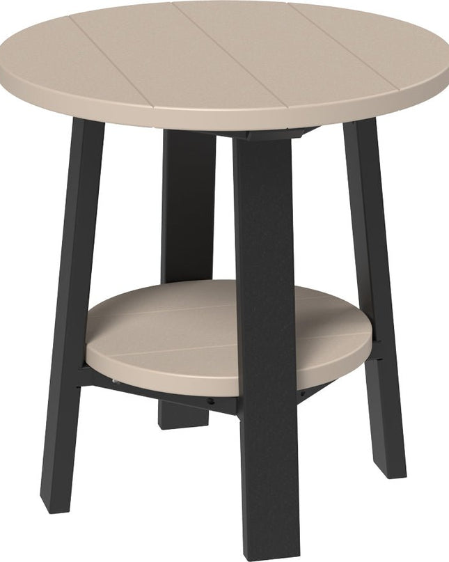 LuxCraft Deluxe End Table featured in weatherwood and black