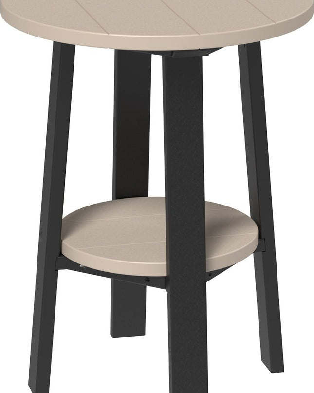 LuxCraft Poly Deluxe End Table  (Weatherwood & Black) 28 Inch