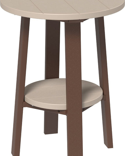 LuxCraft Poly Deluxe End Table (Weatherwood & Chestnut Brown) 28 Inch