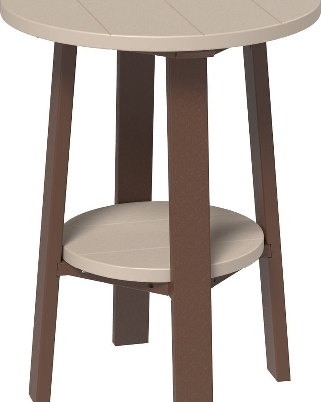 LuxCraft Poly Deluxe End Table (Weatherwood & Chestnut Brown) 28 Inch