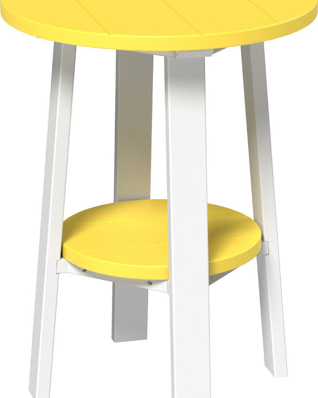 LuxCraft Poly Deluxe End Table (Yellow & White) 28 Inch
