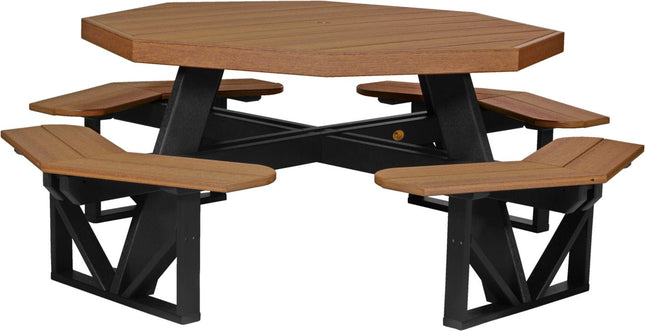 LuxCraft Poly Octagon Picnic Table (Antique Mahogany & Black)