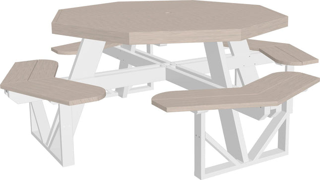 LuxCraft Poly Octagon Picnic Table (Birch & White)