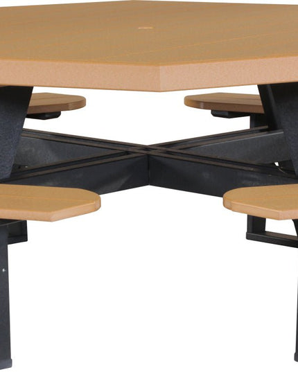 LuxCraft Poly Octagon Picnic Table (Cedar & Black)