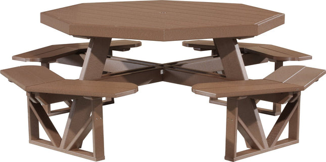 LuxCraft Poly Octagon Picnic Table (Chestnut Brown)