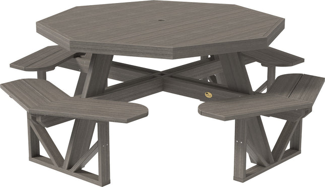 LuxCraft Poly Octagon Picnic Table (Coastal Gray)