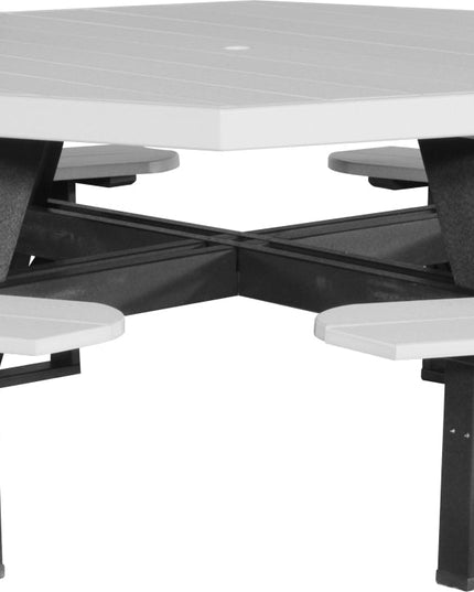 LuxCraft Poly Octagon Picnic Table (Dove Gray & Black)