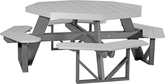 LuxCraft Poly Octagon Picnic Table (Dove Gray & Slate)