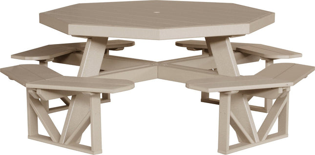 LuxCraft Poly Octagon Picnic Table (Weatherwood)
