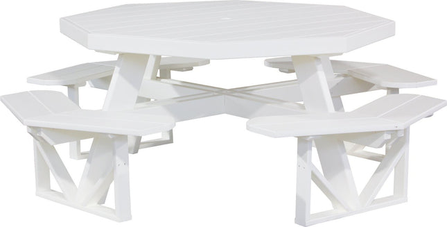 LuxCraft Poly Octagon Picnic Table (White)